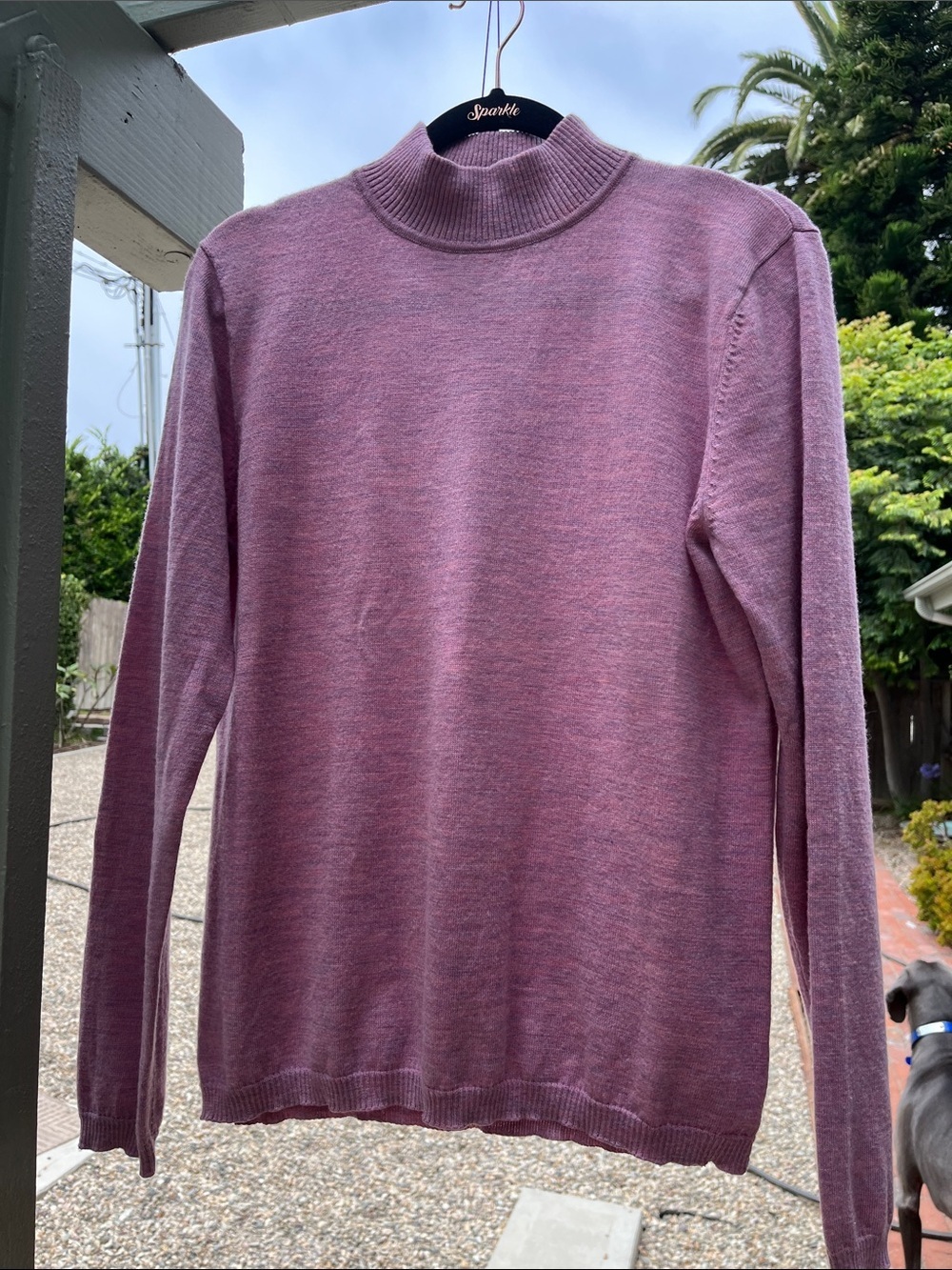 Pendleton Merino Wool Classic Women's Mock Neck Sweater - Lavender Pink L